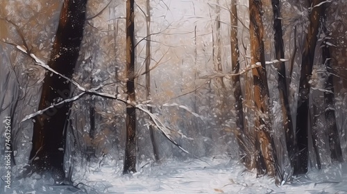 river in winter forest