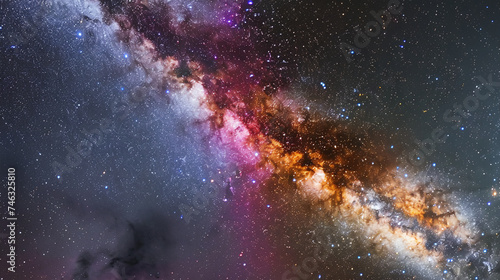 The brightly colored Milky Way is perfect for backgrounds and wallpapers. Ai generate.