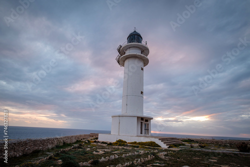 Cape Barberia Lighthouse  Formentera  Pitiusas Islands  Balearic Community  Spain