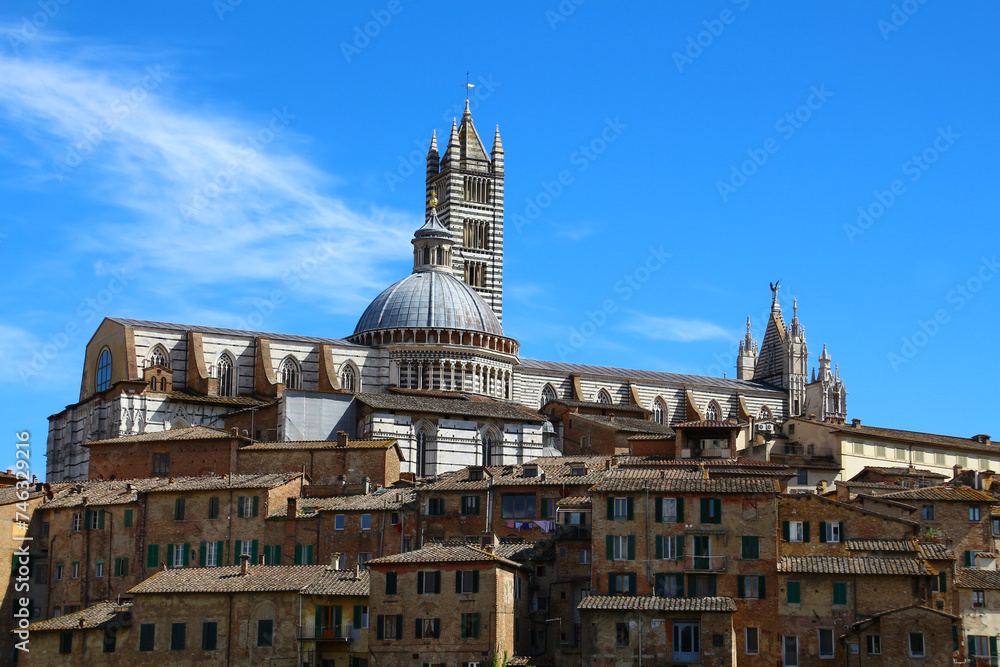 Naklejka premium View of the Siena Cathedral-Cattedrale Metropolitana di Santa Maria Assunta, Tuscany, Italy