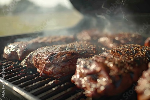 grilled meat on the grill