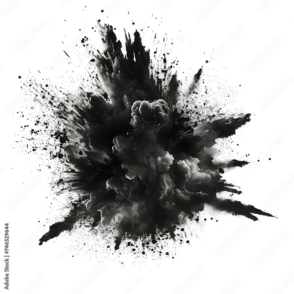 Abstract Cloud, Black Smoke Expansion, isolated on transparent background, Generative AI Abstract Cloud, Black Smoke Expansion, isolated on transparent background, Generative AI