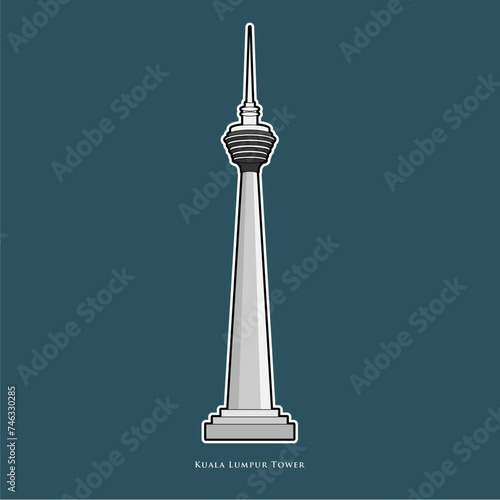 Canvas Print Vector of Kuala Lumpur Tower, Malaysia