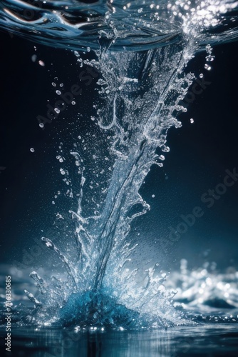 close up water splash