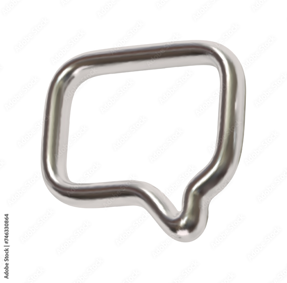 Silver Speech bubbles. Minimal silver metal chat dialog bubble line Icon. Realistic 3d design isolated on white background. Vector illustration Silver Speech bubbles. Minimal silver metal chat dialog bubble line Icon. Realistic 3d design isolated on white background. Vector illustration
