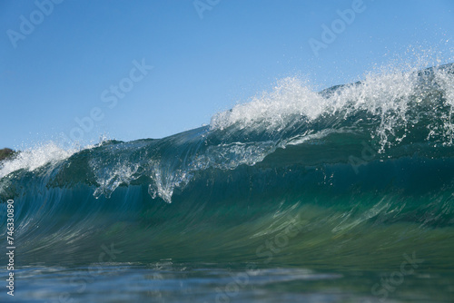 Wave breaking hollow in the ocean