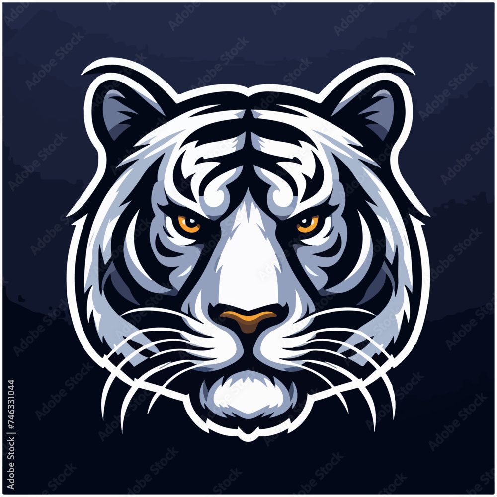 flat vector logo of tiger , flat vector logo of cute tiger , flat logo of tiger , flat logo of cute tiger