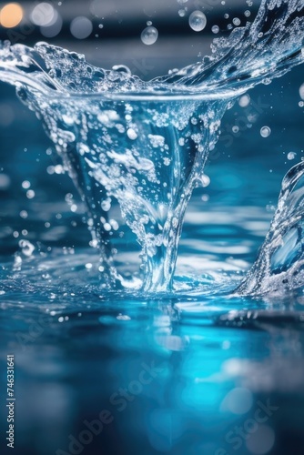 close up water splash