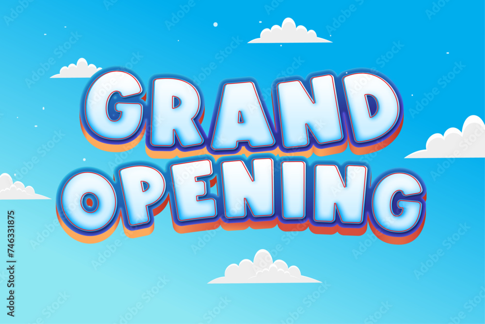 Grand Opening vector editable text effect