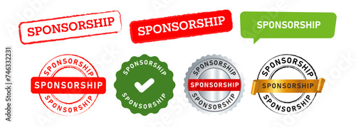 sponsorship rectangle circle stamp seal emblem and speech bubble company business marketing
