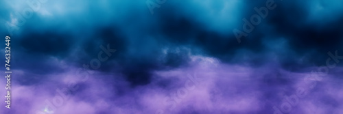 Colored smoke, dramatic clouds, bright banner, ai generated © Valerii
