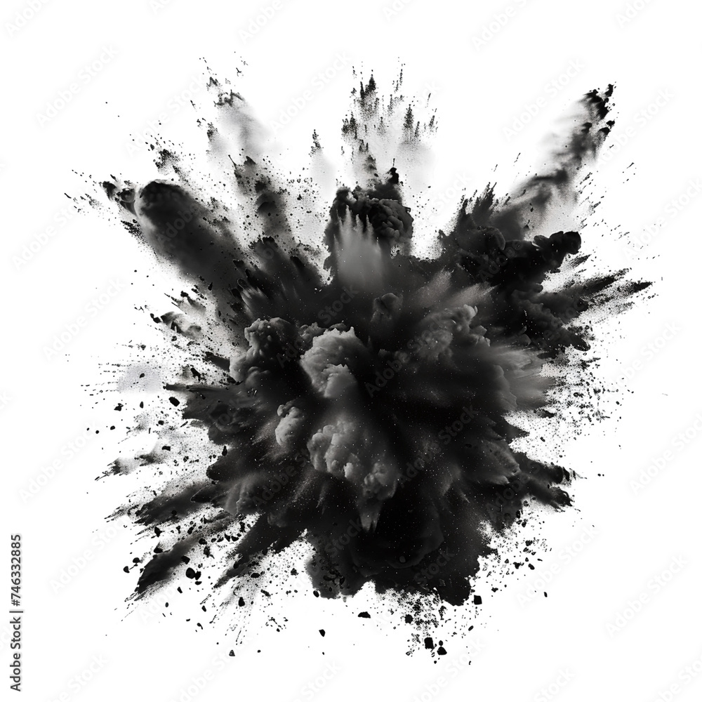 Nebulous Eruption, Grayscale Abstract Cloudscape, isolated on transparent background, Generative AI Nebulous Eruption, Grayscale Abstract Cloudscape, isolated on transparent background, Generative AI