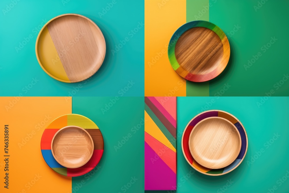 Color Plate Mock Up, Empty Dishware Mockup Color Plate Mock Up, Empty Dishware Mockup