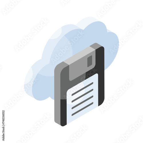 Premium vector of cloud storage isometric style, editable icon