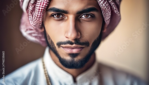 portrait of a pretty young muslim man, portrait of a man, pretty muslim man