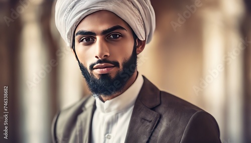 portrait of a pretty young muslim man, portrait of a man, pretty muslim man