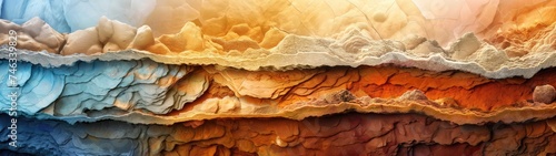 Cross-section of the earth's surface with minerals