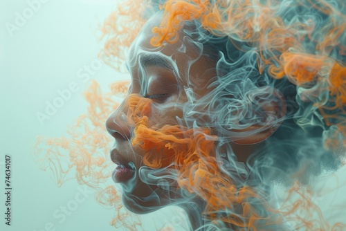 Pulmonary Smoke Exposure shown in a detailed illustration, juxtaposed with a creative multicolor stand for awareness