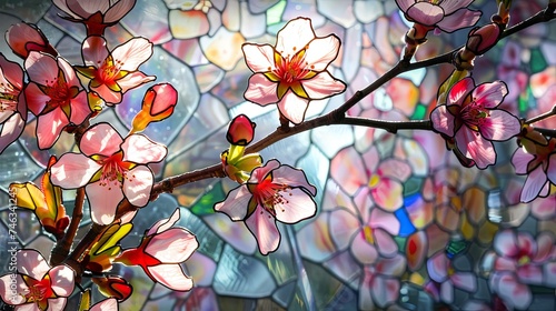 flowers stained glass window