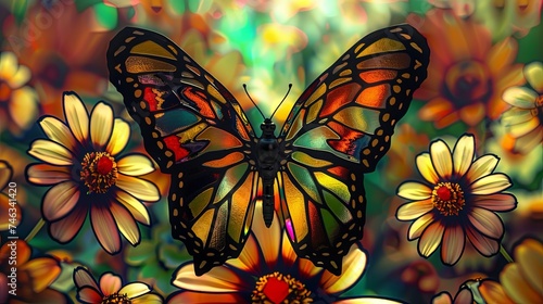 butterfly stained glass window
