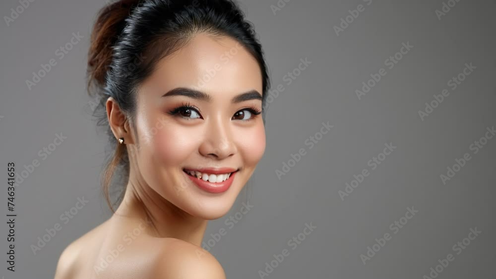 Happy Woman Portrait Slideshow. Smiling women portrait in studio on white background. Joyful woman with a radiant smile, essence of diverse femininity. Happy Woman Portrait Slideshow. Smiling women portrait in studio on white background. Joyful woman with a radiant smile, essence of diverse femininity.