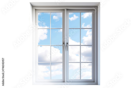 Stylish Double Hung Window Design on Transparent Background  PNG