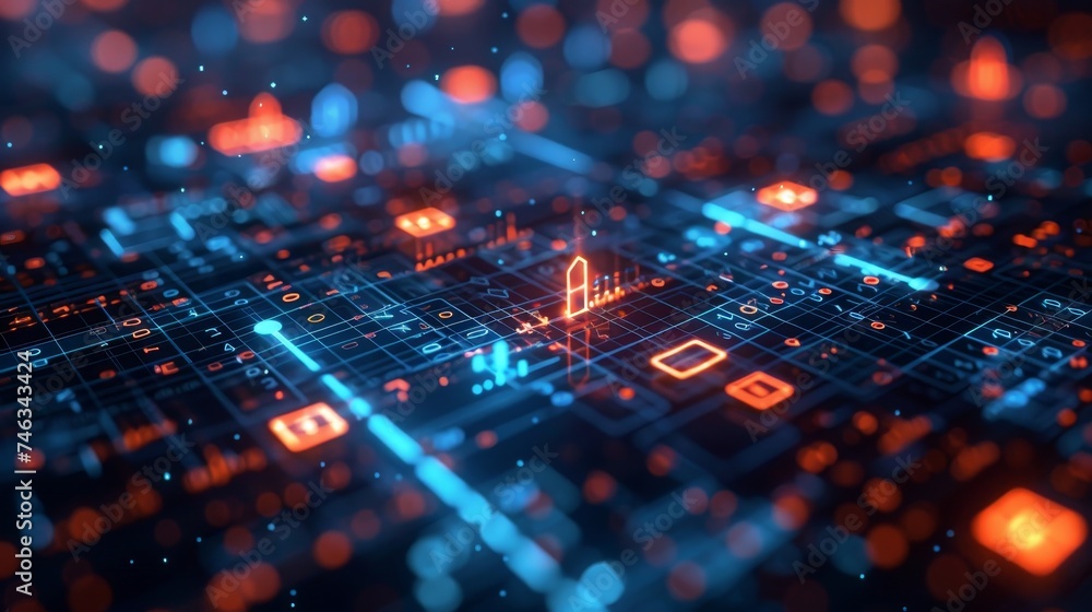 Illustrate the depths of digital encryption, with binary code acting as the key to unlocking technology's secrets Illustrate the depths of digital encryption, with binary code acting as the key to unlocking technology's secrets
