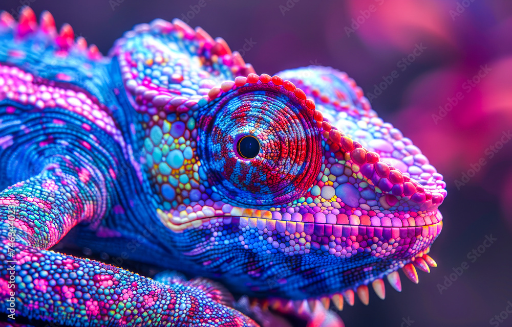 Vibrant Digital Art of a Colorful Chameleon. Vibrant Digital Art of a Colorful Chameleon.