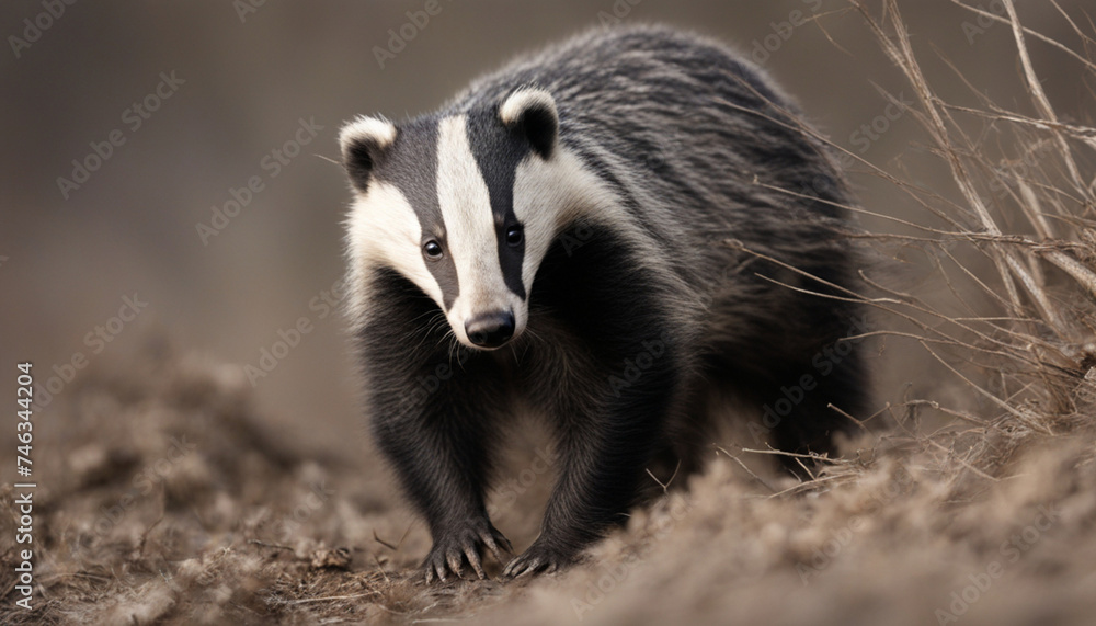 Fototapeta premium Photo of badger, wild photography