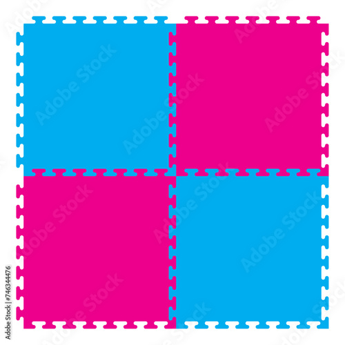 Vector foam baby kids play mat puzzle. Isolated on white background