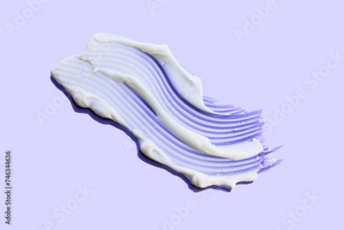 Liquid cream cosmetic smudge texture purple lilac background