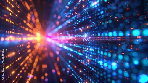 Wallpaper Mural Showcase the dynamic rhythm of technology through a vivid display of binary code, symbolizing endless innovation Torontodigital.ca