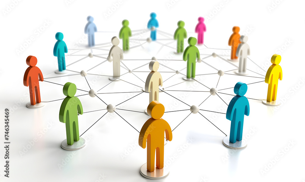 human relation and network model diagram, Generative AI human relation and network model diagram, Generative AI
