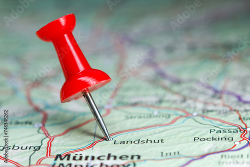 Landshut, Germany pin on map