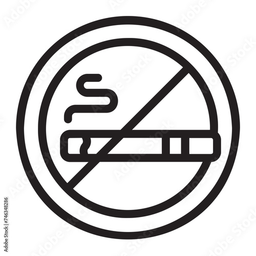 no smoking line icon