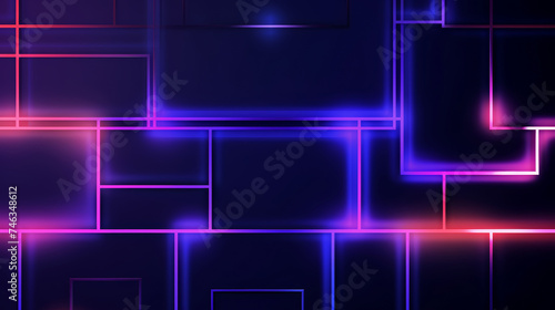 Background of pink and blue glow neon light. Cyber, a Futuristic Technology ,