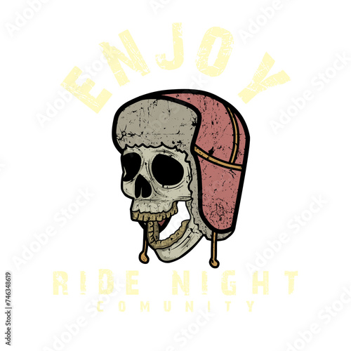 vector skull head wearing a skateboard hat