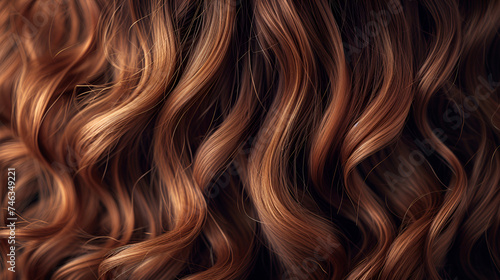 Back view of a bunch of brown curls hair.generative ai 