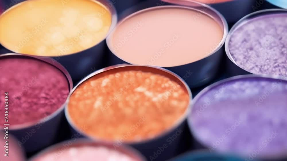 Extreme closeup of a makeup palette, used to create stunning beauty looks for social media. Extreme closeup of a makeup palette, used to create stunning beauty looks for social media.