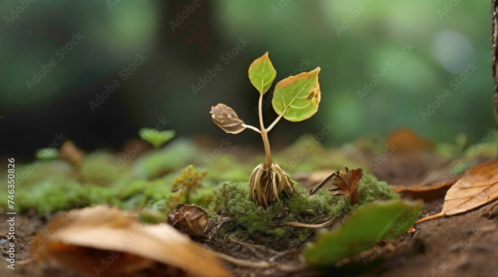 little tiny plants with little drop of water on the tiny leaves with mud and lush green color with mud in background of the leaves abstract background little tiny plants with little drop of water on the tiny leaves with mud and lush green color with mud in background of the leaves abstract background