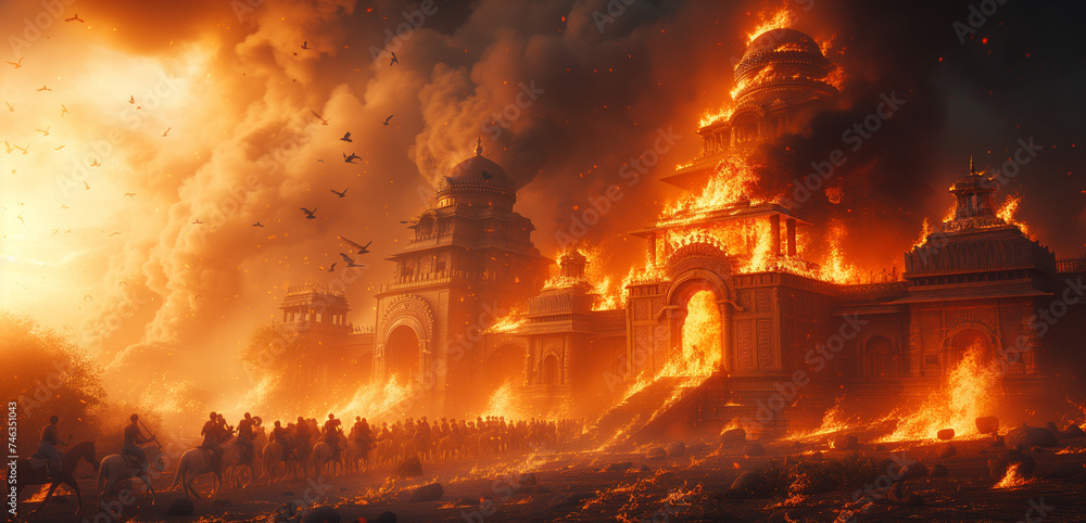 Firestorm of Destiny: Crafting an Image of the Khandava Forest Blaze in Mahabharata