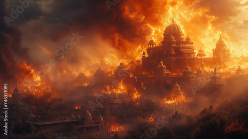 Conflagration of Fate: Visualizing the Burning of the Khandava Forest in Mahabharata