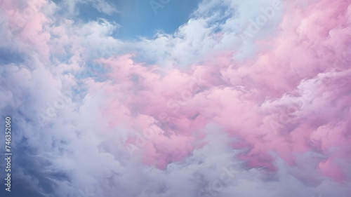 Cumulus clouds in the blue sky close-up, picturesque background cloudy landscape