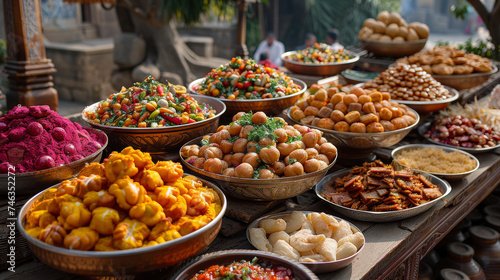 A Yummy Holi Buffet: A Selection of Dishes and Treats