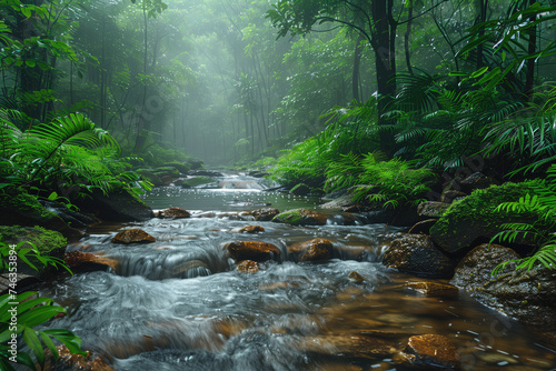 Mountain stream in the rain forest