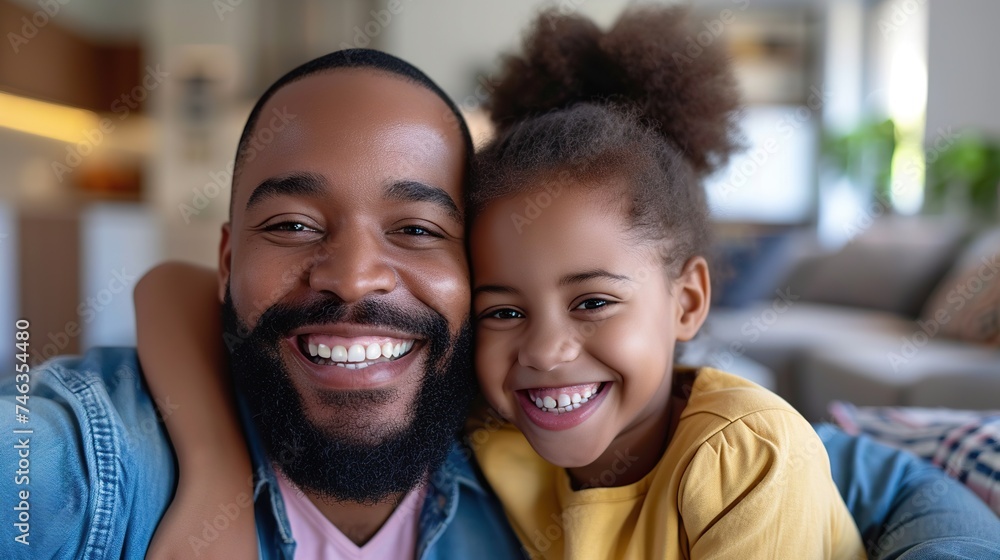 A dad and his daughter in the living room A dad and his daughter in the living room