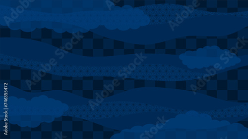 伝統和柄の和紙　背景素材