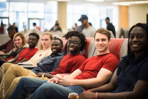  An empowering photo of individuals participating in a blood donation drive, contributing to the global effort to improve healthcare on World Health Day