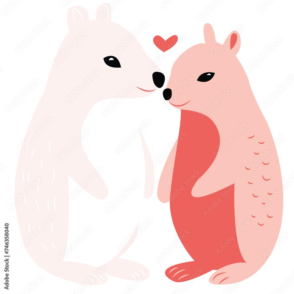 couple love of hamster for valentine days ai generative