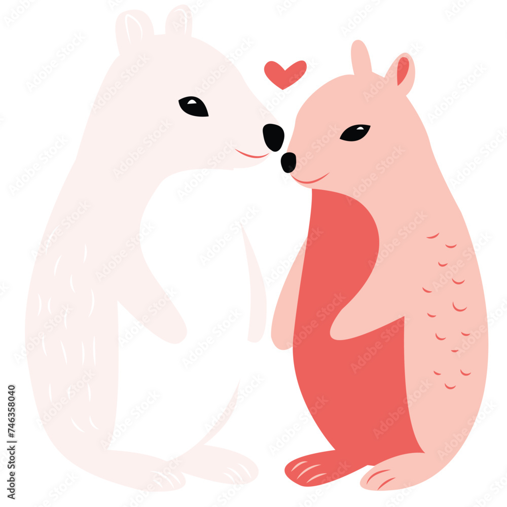 couple love of hamster for valentine days ai generative couple love of hamster for valentine days ai generative